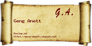 Geng Anett névjegykártya
